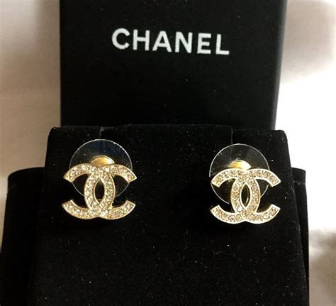 chanel earring studs cc|chanel cc earrings original.